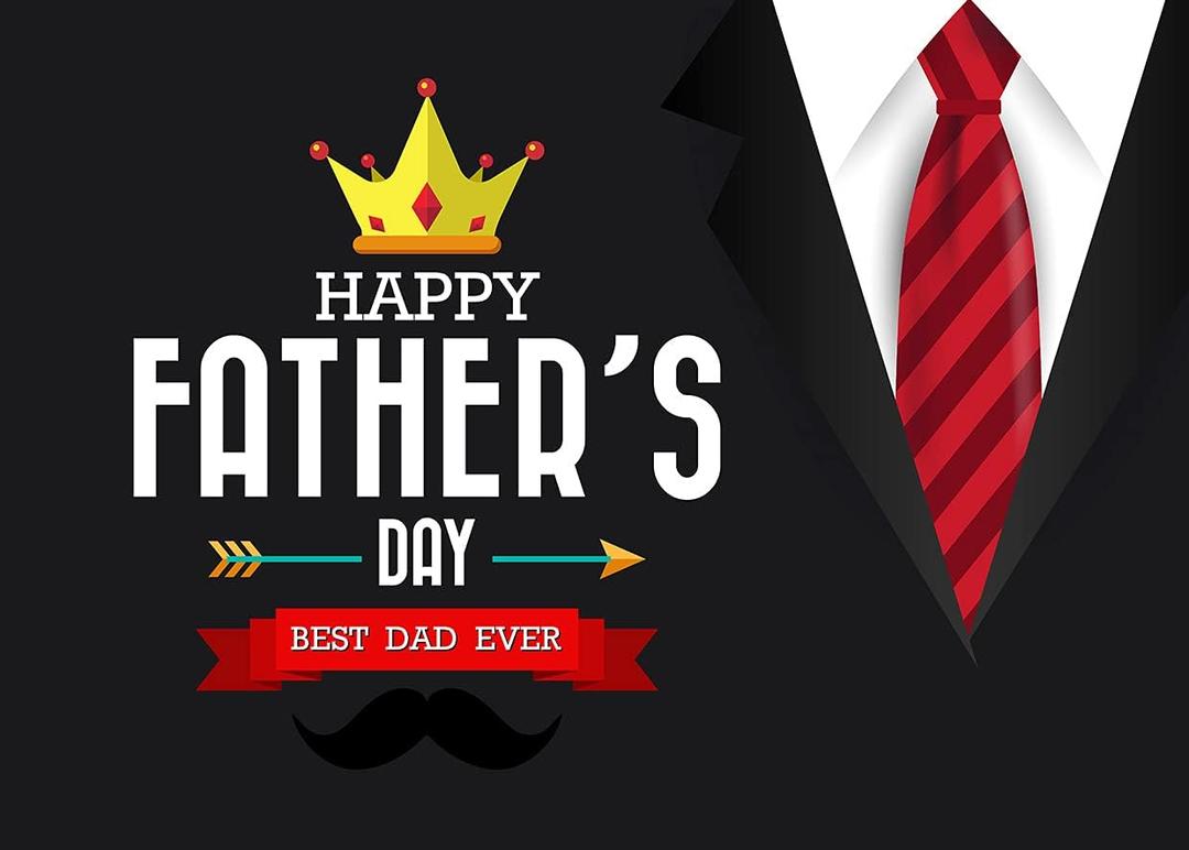 SJOLOON Happy Fathers Day Backdrop Red Tie Black Theme Photo Backdrop Love Dad Background for Father Day Party Decoration Portrait Studio Props 12087 (7x5FT)