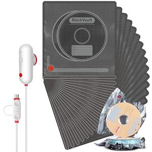 Vacbird Filament Vacuum Storage Kit with USB Pump, 20 Pack LightProof Vacuum Sealed Bags for 3D Filament, Spool Sealing for Keeping Dry and Clean (12.6 * 13.38 in), 20 Black Bags + Usb Pump