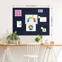 Large Cork Board 48"x36", 12 Pack Felt Bulletin Board for Walls Cork Boards Tiles with Sticky Notes, Push Pins & Clips,Tack Board for Office Home Deep Blue