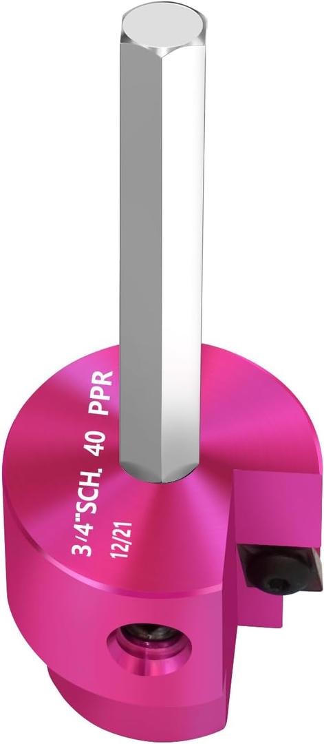 PVC Fitting Saver 3/4-Inch Head, PVC Pipe Reamer,Socket Saver with 1/4-Inch Hex Shaft,Plastic Pipe Fitting Reamer for Plumbing Sch.40 CPVC ABS Hub, Fit Standard 1/2" drills