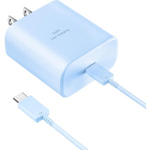 45W Super Fast Charger USB Type C Charger Cord 6.6FT with Android Phone Charger Fast Charging Block for Samsung Galaxy S26/S26 Ultra/S26+/S25/S25 Ultra/S25+/S24/S23/S22/S20/S21/Note 20/Note 10, Blue