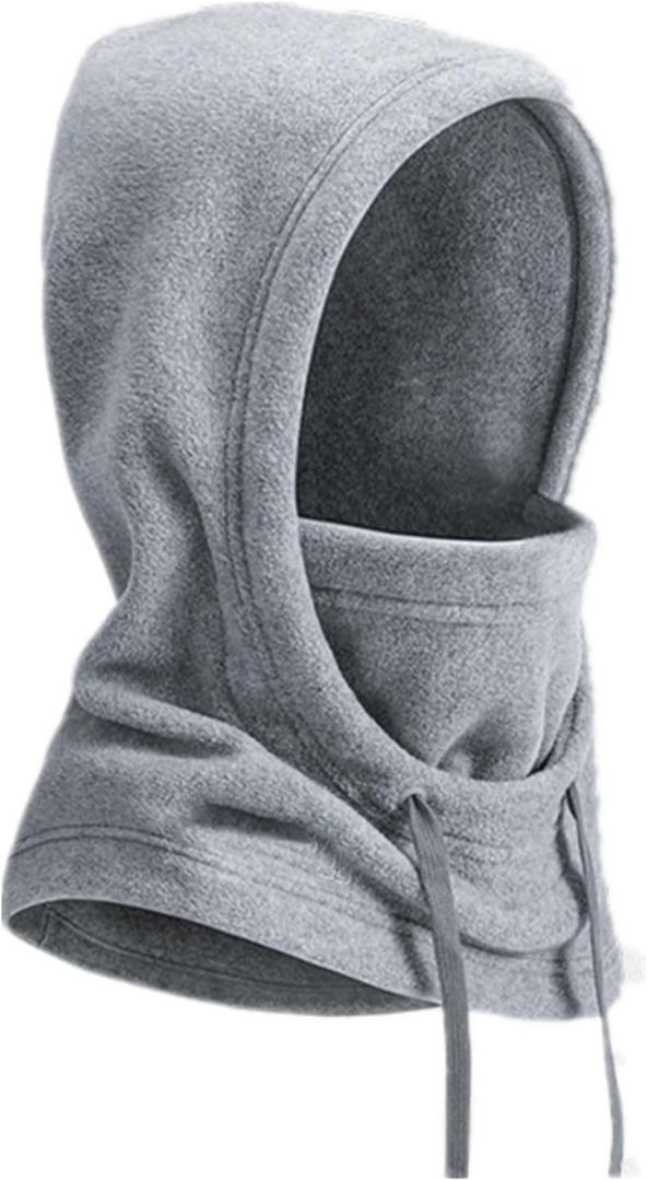 Balaclava Hood Ski Mask for Men Women Winter Face Neck Head Cover Scarf Windproof Fleece Warmer Thermal Cold Weather Hat (Gray)
