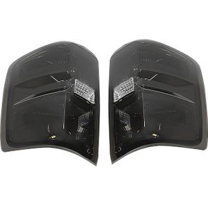 HECASA Tail Lights Compatible with 2014-2018 Chevy Chevrolet Silverado 1500/2500/3500 HD GMC Sierra 3500 HD Dually Model Replacement for GM2800261 Brake Lamps w/o Bulbs Smoke Lens Chrome Housing Pair (Driver & Passenger Side)