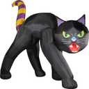 Haunted Hill Farm 9.8 Ft. Halloween Cat Blow Up with LED Lights, Giant Inflatable Yard Decor for Home, Haunted House, Black Cat with Spooky Green Eyes, Festive Outdoor Decorations for Patio and Yard