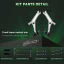 AUQDD 10Pcs Front End Suspension Kit Fit For 2018-2020 21-22 Ho-nda Accord, Lower Control Arm w/Ball Joint, Sway Bar Link, Outer & Inner Tie Rod End (# K623747 K623748 K750953 EV801520 ES801503)