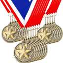 Quelay 30 Pcs 2'' Gold Medals for Awards Winner Bulk with Neck Ribbons Metal Trophy Award Prize Gift for Kids Students Adults School Graduation Participation Competitions