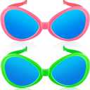 Flutesan 2 Pcs Giant Sunglasses Jumbo Clown Glasses Funny for Adults Photo Props for Halloween Party