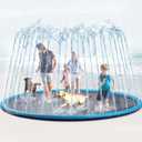 Lewtemi 10 ft Extra Large Non-Slip Splash Pad 120" for Adult Kids and Dog, Giant Thicken Sprinkler Pool Summer Outdoor Toys Fun Backyard Fountain Play Mat for Family Pet Dog (Blue,Classic Style), 9.8 Inches X 13.7 Inches X 5.9 Inches