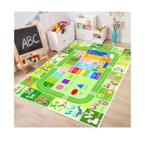 Alphabet Rugs for Kids Playroom - ABC Rug for Classroom with ABC Alphabet,Animals Colors,ABC Carpet for Children Playroom Cartoon Kids Play Mat for Bedroom Decor,Green,32"x46"