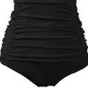 COCOPEAR Women's Ruched High Waisted Bikini Bottom Retro Vintage Swim Short Tankinis.size S