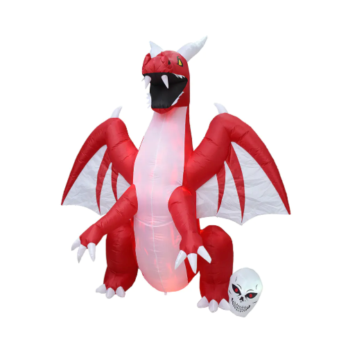 240cm Halloween inflatable fire flame red dragon outdoor decoration