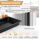 Black Sheet Cake Pan with Lid, 2-Pack 15"10"2" Deep Jelly Roll Pan, Nonstick Ceramic Coating, PFOA & PTFE Free, Oven Safe 450F, for Texas Sheet Cake, Brownies, Potluck