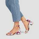 DREAM PAIRS Womens Low-Chunk Low Heel Pump Sandal (Blue) 5.5