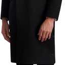KARL LAGERFELD Men's Side Buttons Top Coat (X-Large, Black)
