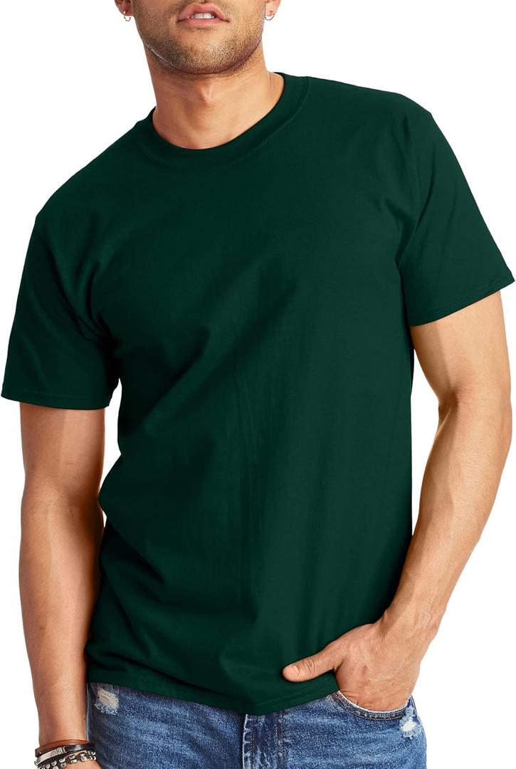 Hanes Men's Beefy-t T-Shirt, Heavyweight Cotton Tee, 1 Or 2 Pack, Big & Tall (X-Large)