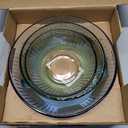 Pyrex Colors Tinted (3-Pack, Full Set) Sculpted Tinted Glass Mixing Bowls With Lids, Nesting Space Saving Set of Bowls For Prepping and Baking, 1.3QT, 2.3QT & 4.5Q (Yellow, Green, Blue)