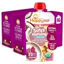 Happy Tot Organics Stage 4 Baby Food Pouches, Gluten Free, Vegan & Dairy Free Snack, Super Morning Fruit & Oat Blend, Bananas, Dragon Fruit, Coconutmilk, Oats & Chia, 4 Oz (Pack of 16), Best By: 07/17/26