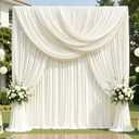 12ft x 10ft Ivory Backdrop Curtains for Parties, Wrinkle Free 2 Panels Photo Backdrop Drapes Back Drop Cloth for Wedding Birthday Photography Background Decor