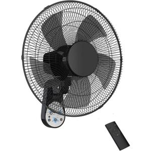 PARIS RHÔNE Wall Mount Fan with Remote,16 Inch Wall Fan with 5 Blades, 5 Speeds, 8 Hour Timer, 90° Oscillating Quiet Wall Fan with Remote for Home Office Bedroom Living Room Garage