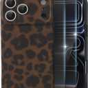 MYY Cute Phone Case for iPhone 17 Pro Max Case, [with 2X Screen Protector] Tortoise Shell Pattern Leopard Full Camera Protective Slim Shockproof Cool Trendy Aesthetic - Matte Leopard