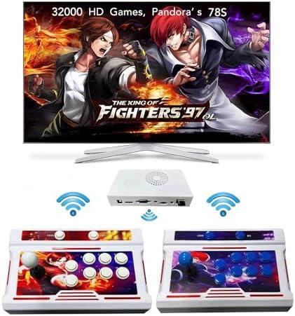 FVBADE[32000 Gamesin 1 78sPandora Box Arcade Game Console Bluetooth Function Compatible PC & Projector & TV,3D Games 4 Players Category Favorite List Save/Search/Hide/Pause/Delete Games