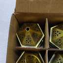 Mini Lantern with Flickering LED Candles Set of 10, Hewory Gold Vintage Decorative Hanging Candle Lanterns for Halloween, Christmas, Wedding Decorations, Party, Table Centerpiece, Battery Included