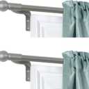 Zenna Home Curtain Rods for Windows 48 to 120 Inches, 2 Pack Adjustable Single Decorative Cafe Rods, Easy Install Window Rod, Perfect Leveling, No Measuring, Ball Finials, Brushed Nickel, Set of 2