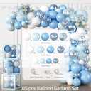 cocomigo 260PCS Baby Boy Baby Shower Decorations All-in-One Set with Baby Boy Balloon Arch, Tableware, Advice Cards, Cake Topper, Balloon Box, Backdrop, Sash, Corsage, Etc. Serves 20