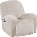 H.VERSAILTEX Stretch Recliner Slipcovers Recliner Chair Cover Sofa Furniture Cover 1-Piece Modern Rich Velvet Form Fit Stylish Protector Feature Rich and Soft Fabric (French Oak, Large)
