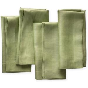 Linen Napkins 20 x 20 inch - 100% Flax Linen Olive Green Dinner Napkins Set of 4 - Cloth Napkins Washable with Mitered Corners for Spring, St Patricks Day and Easter Day