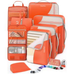 8 Set Packing Cubes for Travel, Gifts for Women Mom,Anti-Tearing Suitcase Organizer,OlarHike Vacation Essentials & Accessories for Cruise Ship