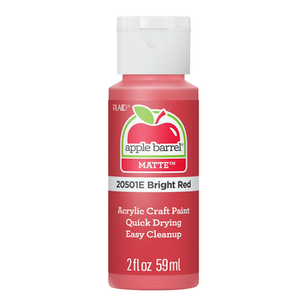 Apple Barrel Acrylic Craft Paint, Matte Finish, Bright Red, 2 fl oz