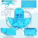 Tudomro Egg Chair Cushion Filling 2.58 kg 51 x 37 Inch Replacement Rocking Wicker Chair Cushions High Back Swing Hammock Hanging Cushion for Indoor Outdoor Patio(Azure,2 Pcs)