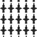 3/4" Fence Finials Fleur De Lis High-Impact Polypropylene Black Finial Fence Topper (25)