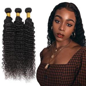 10 12 14 Inch #1B Deep Wave Bundles Human Hair Natural Black Deep Wave Bundle Human Hair Extensions Unprocessed Virgin Remy Hair 3 Bundle 100 Gram Per Bundle For Women
