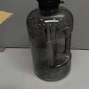 AQUAFIT 1 Gallon Water Bottle with Time Marker - Straw & Chug Lid - BPA Free Gym Water Bottle with Straw - Big Gallon Jug (Gray, 128 oz - 2 Lids)