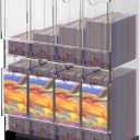 8-Slot Clear Acrylic Booster Pack Dispenser, Card Organizer with Black Base, Fits 280+ Booster Packs, 4mm Thick Display Holders for Sports, Trading Collector Cards (8-Slot (16.6" x 12" x 5.7"))