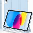 iMieet iPad (A16) Case 11th Gen/iPad 10th Generation Case [11-Inch 2025/10.9 Inch 2022] with Pencil Holder, Trifold Stand Smart Cover with Soft TPU Back,Auto Wake/Sleep(Sky Blue)