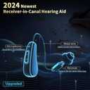 RIC Hearing Aids for Seniors Rechargeable Receiver-in-Canal OTC Hearing Aid with Noise Cancelling-Nearly Invisible Digital Hearing Aid Adapts to Mild to Severe Hearing Loss