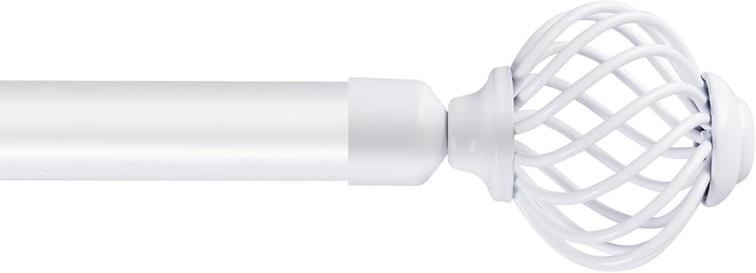 Niviy Curtain Rods for Windows 32 to 91 Inch, White Curtain Rod Set With 3 Brackets, Drapery Rods for Farmhouse, Bedroom, Kitchen, Living Room, Adjustable Easy Install