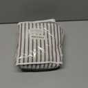 Extra Long Shower Curtains 84 Inch Farmhouse Linen Beige Button Woven Fabric Country Rustic Western, Pleated Brown Stripe 72" W x 84" L