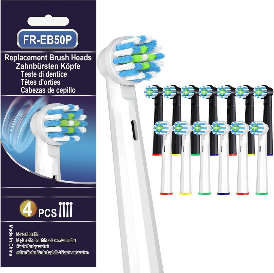12 PCS Replacement Heads Compatible with Oral B IO 2/3/4/5/6/7/8/9/10/Deep Clean Series Electric Toothbrush, Medium Softness Brush Heads Compatible with Oral B IO for Teeth and Gums Care (White, Black)