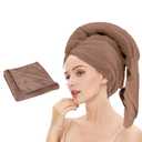 Microfiber Hair Towel Quick Dry Hair Towel Hair Drying Towels Suitable for All Kinds of Hair Ultra Absorbent Long and Thick Hair 24X48inch Dark Brown (1pc)