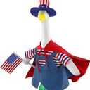 4th of July Porch Goose Outfits, Patriotic Goose Clothes for 23" Goose Statue, Independence Memorial Day Goose Costume with Funny Patriotic Cape for Front Yard, Lawn, Outdoor Patio 250th Anniversary