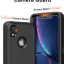 Designed for iPhone XR Case [3 in 1 Full Body Protection] Rugged Heavy Duty Military Grade Cover, Shockproof/Drop 6.1 inch Phone Case(Black) (Case+2 Protectors)