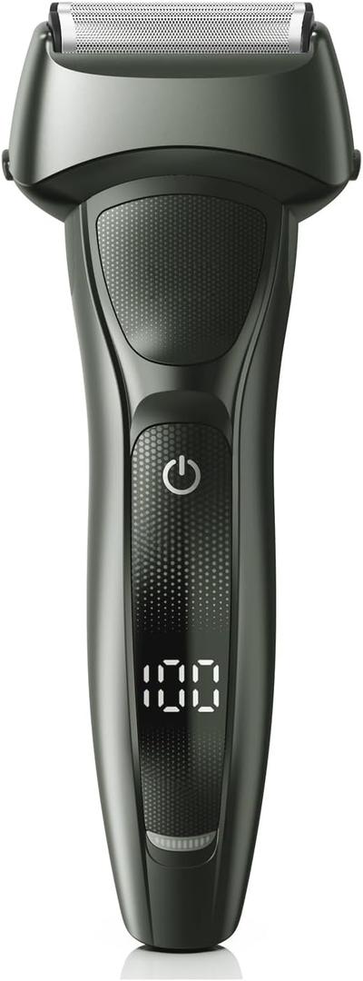 Electric Razor for Men: Rechargeable Foil Shavers, Wet & Dry Shaver for Face, Waterproof Cordless Razor with LED Display & Fast Charge, Ultra-Thin Foil for Close Shaving