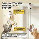 Luxelle Interactive Cat Toy for Indoor Cats, Automatic Hanging Cat Toy with 6.5ft Retractable Elastic Cord, Motion & Laser Play Modes, USB Rechargeable, Wall & Door Mount Toy