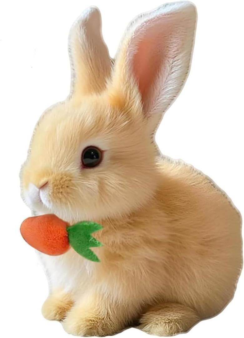 Bunny Realistic Bunny Toy, Easter Bunny Toy, Rabbit Interactive Hopping Bunny Toy-Jumping, Twitching, and Shaking Ears (Brown)