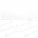 KICHOUSE 4pcs Acrylic Place Cards for Table Setting Wedding Signage Blank Table Signs Reusable Safe Design for Events Parties Base Included