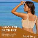 Push Up Bras for Women Daisy Bra Bras for Back Fat Sexy Comfortable Back Smoothing Bra (34B-46DD) (Beige)